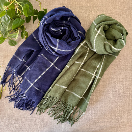 Cozy Large Check Scarf - iszi ONLINE
