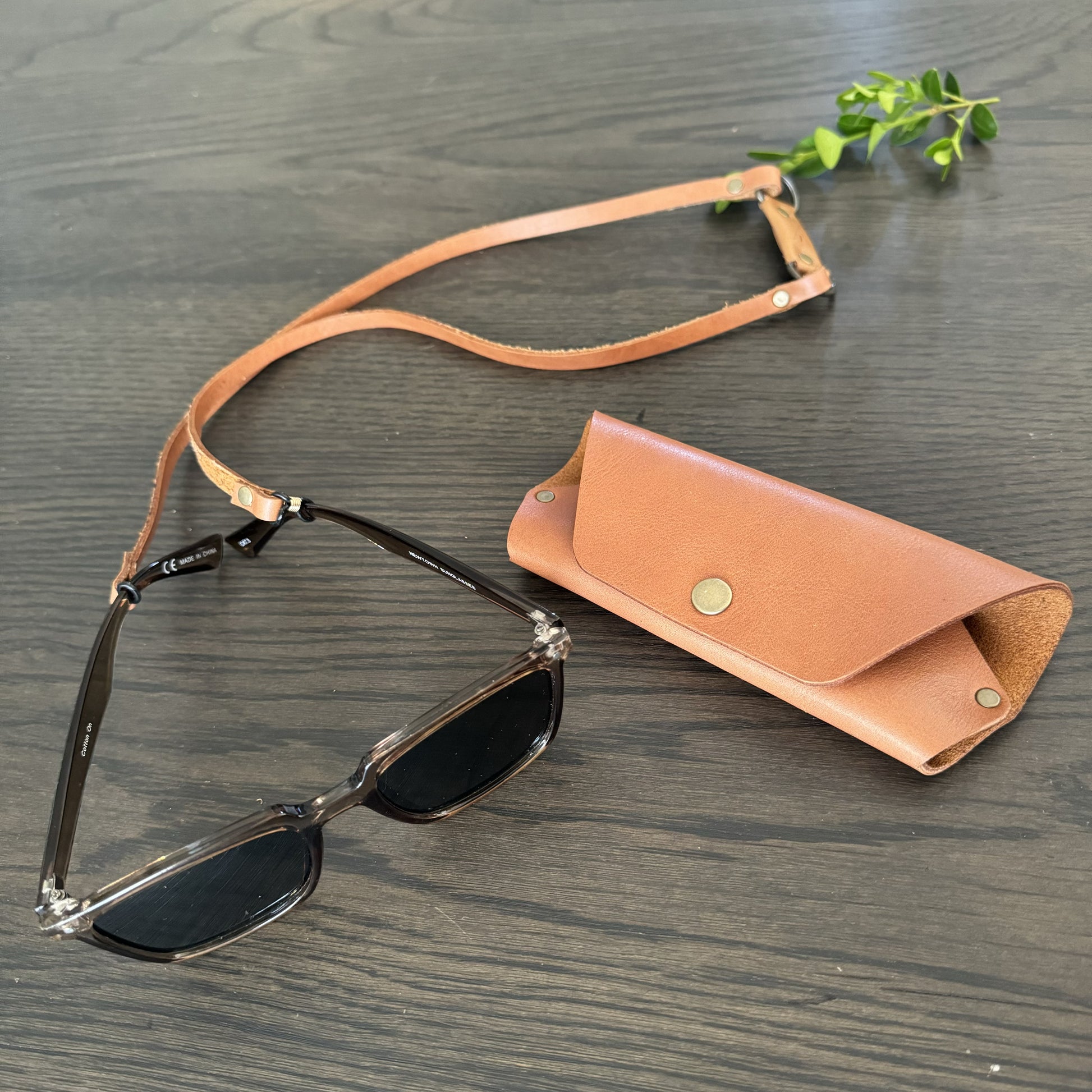 Leather Sunglass holder and strap