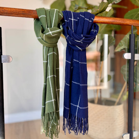 Cozy Large Check Scarf - iszi ONLINE