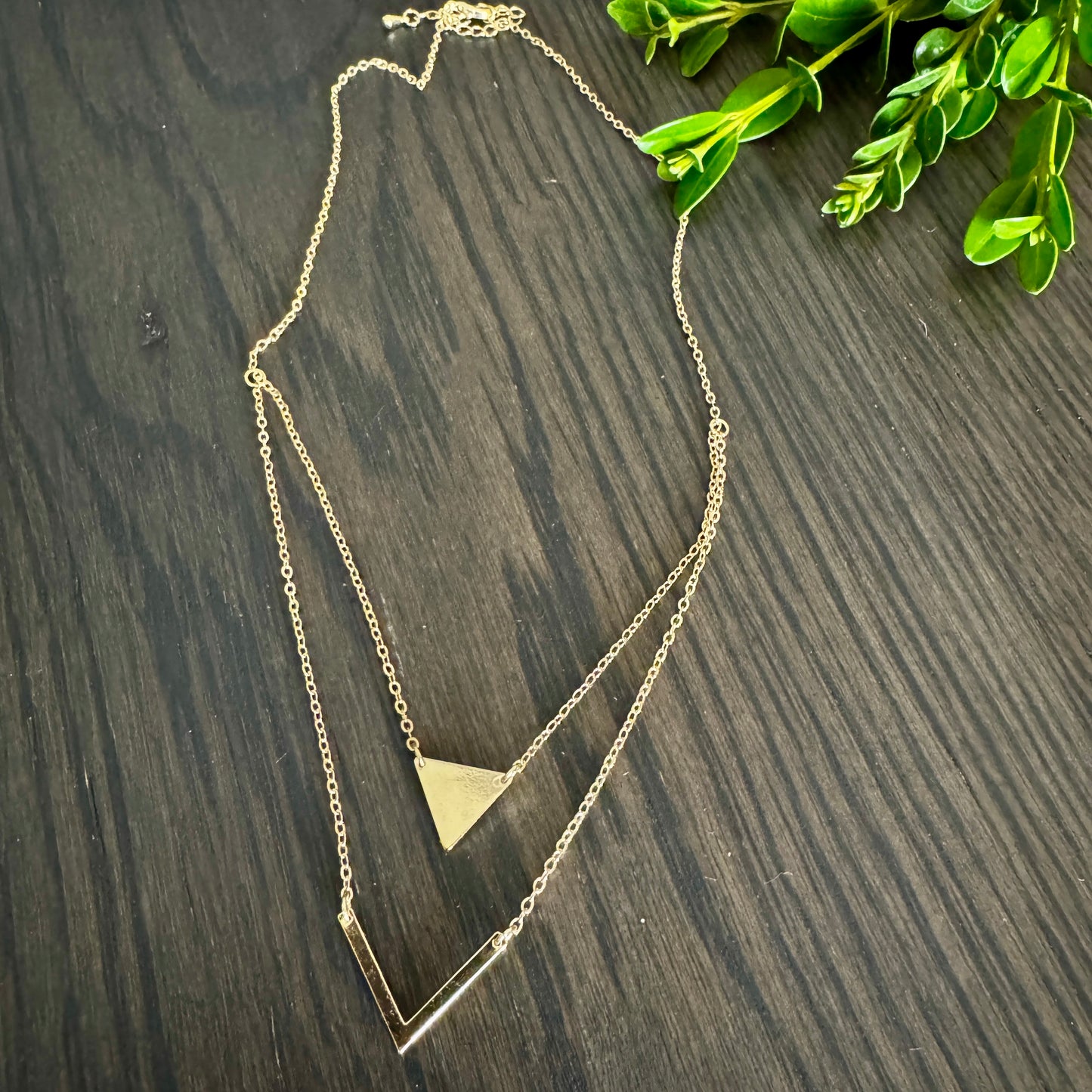 Triangle and V Pendant Necklace