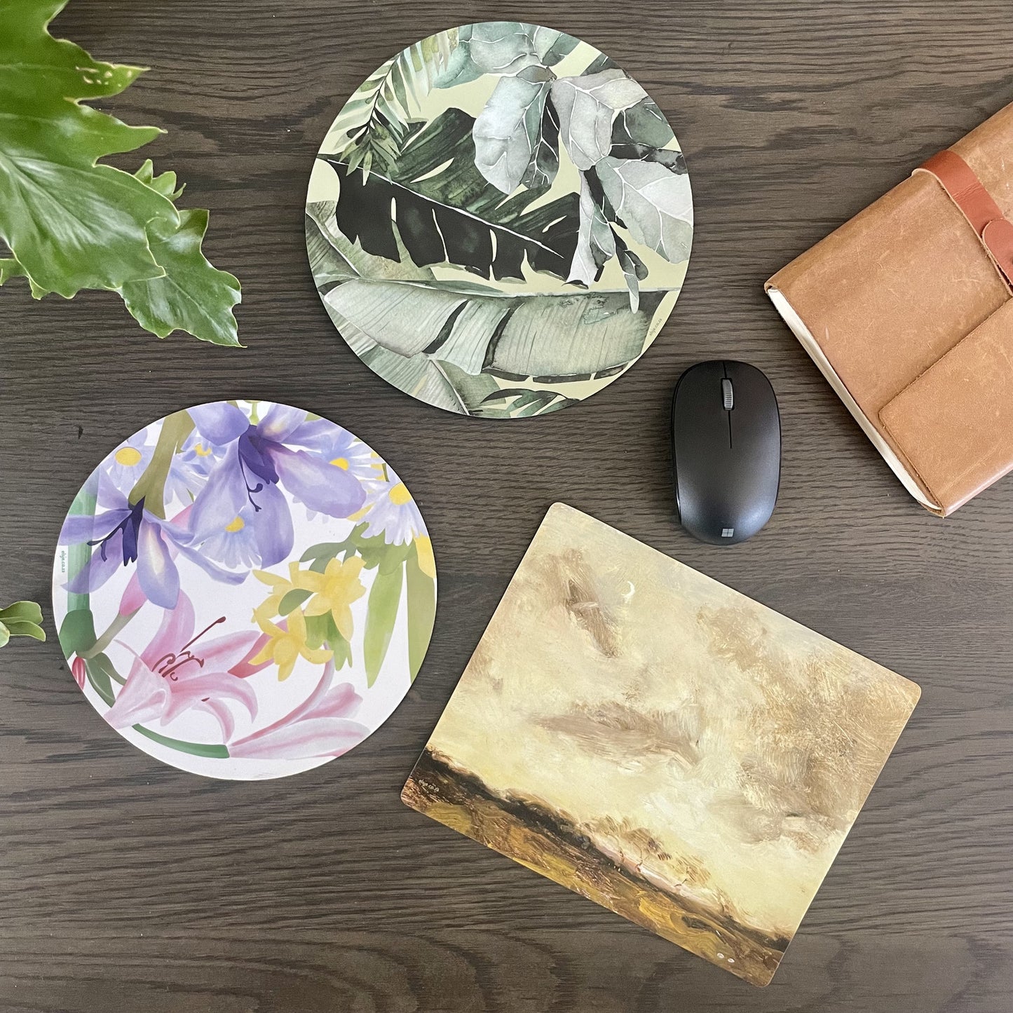 Botanical Floral, Field Landscape and New Leaves Mousepads