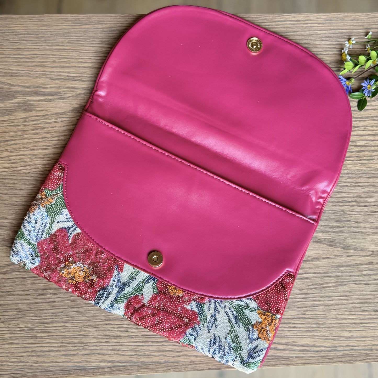Floral Sequence Clutch Bag - iszi ONLINE