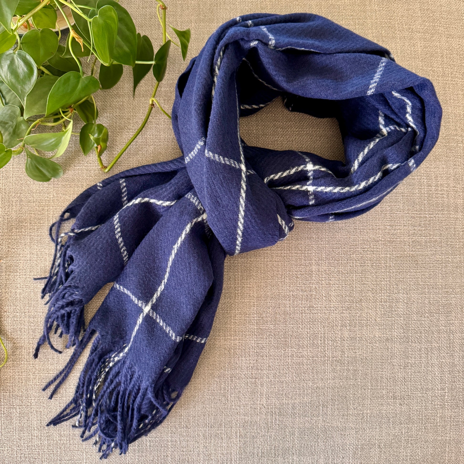 Cozy Large Check Scarf - iszi ONLINE
