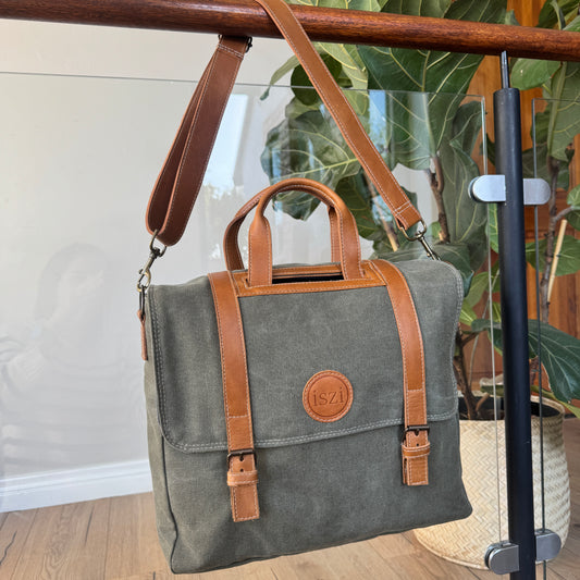 Canvas Laptop Bag in Graphite