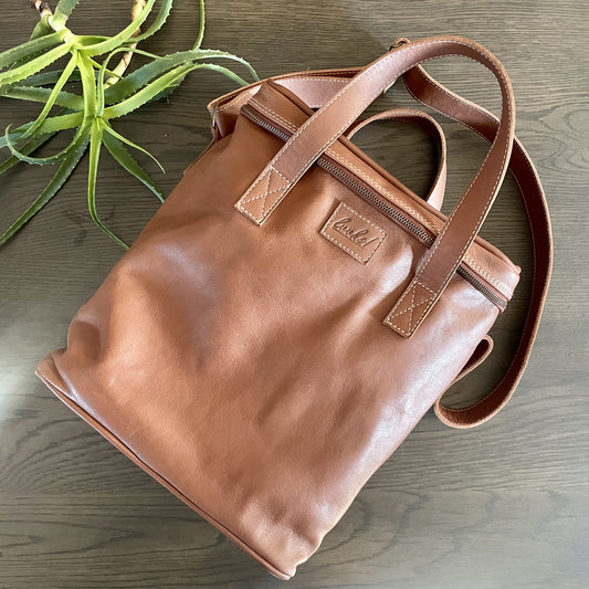 Leather Wine Cooler Bag - 6 Bottles