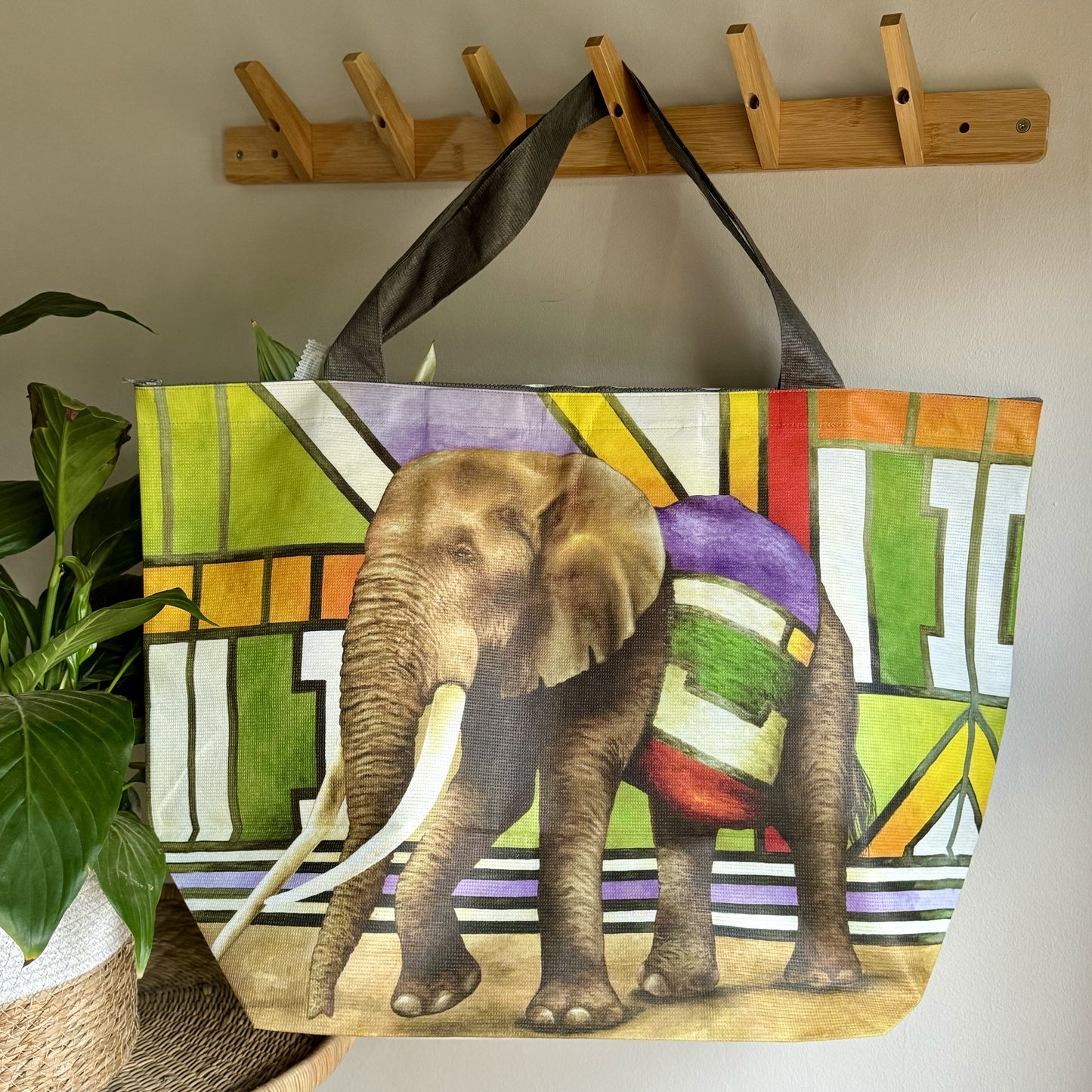 African Animal Maxi Beach Bags Elephant