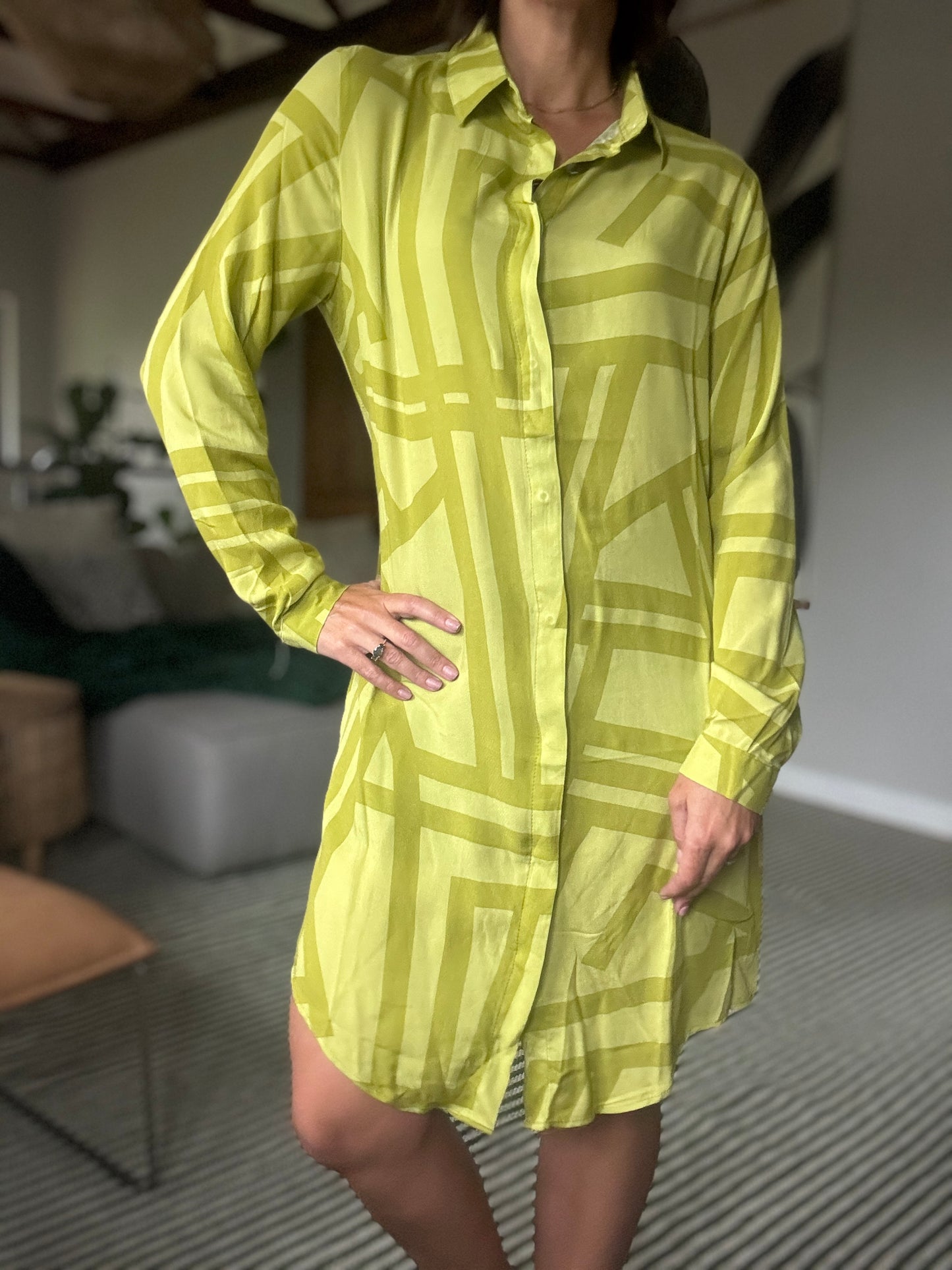 Midi Shirt Dresses in Citron
