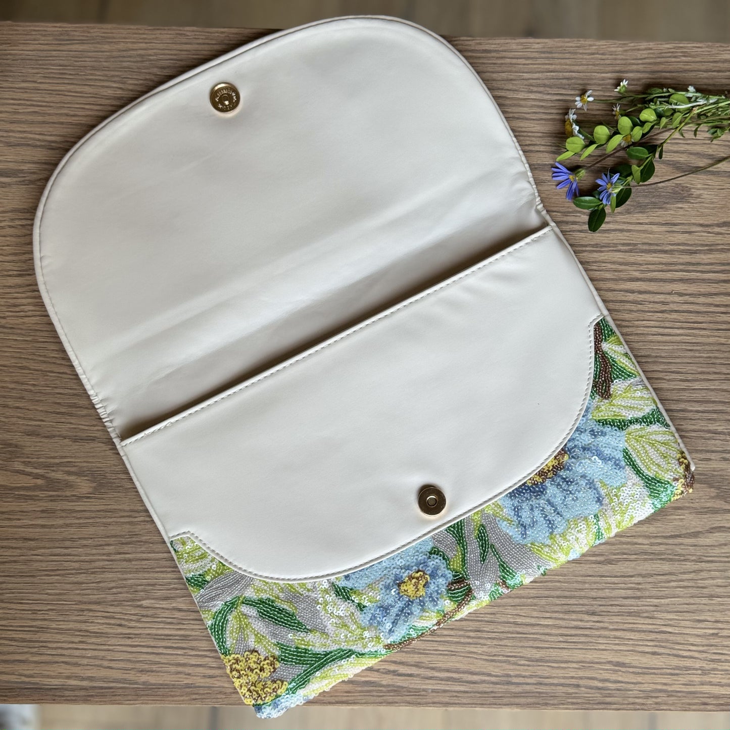 Floral Sequence Clutch Bag - iszi ONLINE
