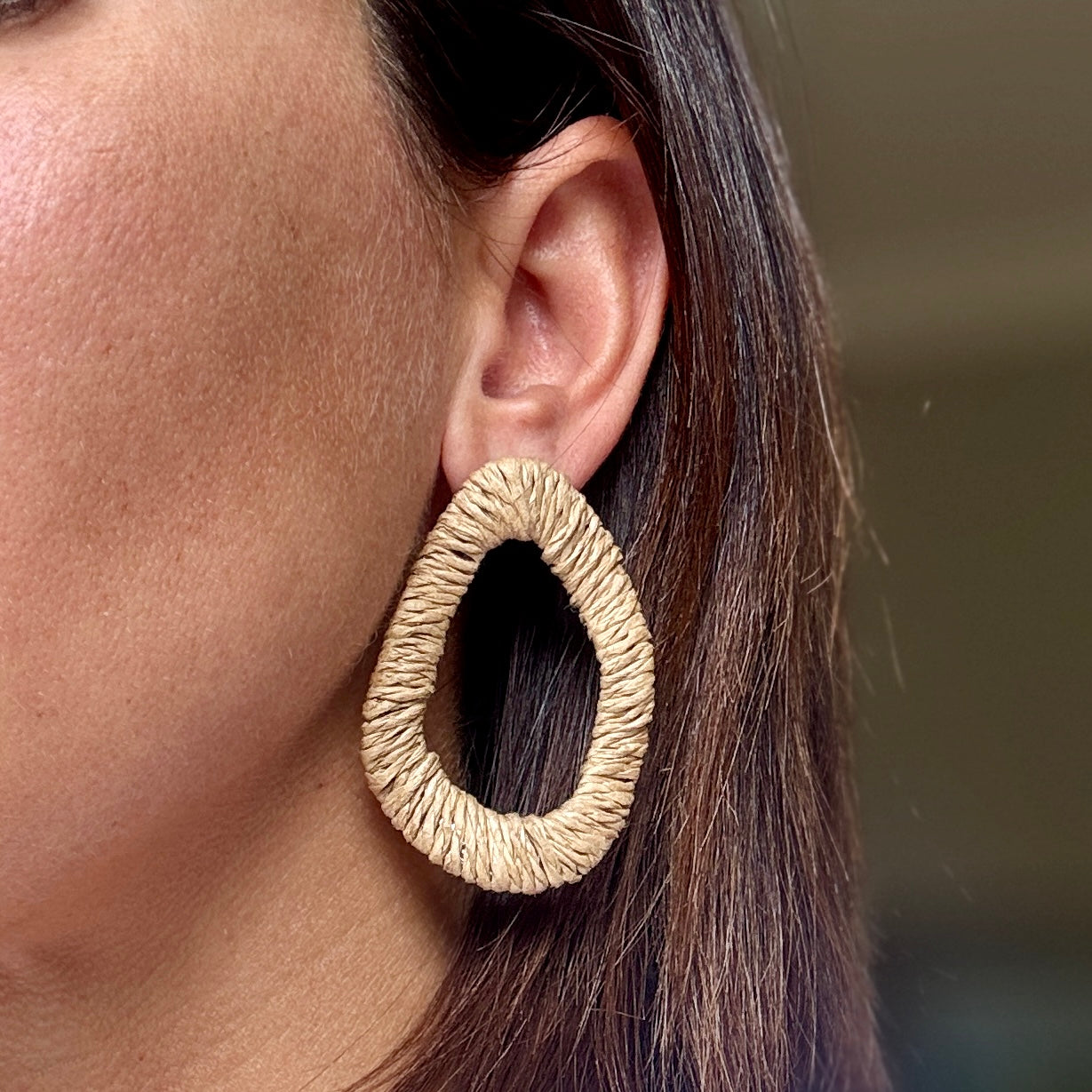 Large Raffia Earrings