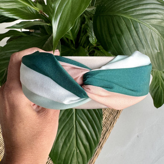 Alice Band - Knot in Greens and Blush - iszi ONLINE