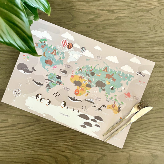 The World Map Paper Placemats