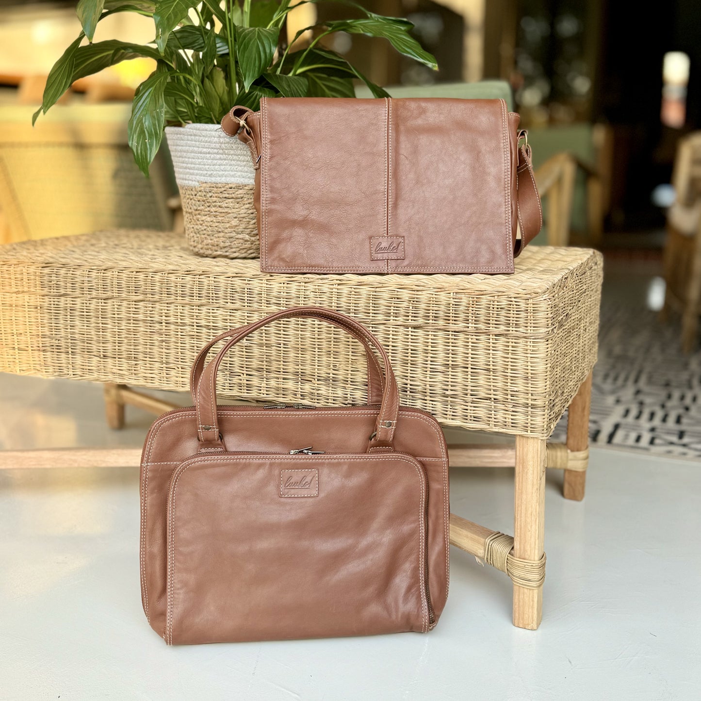 Leather Laptop Bag - Charles - iszi ONLINE
