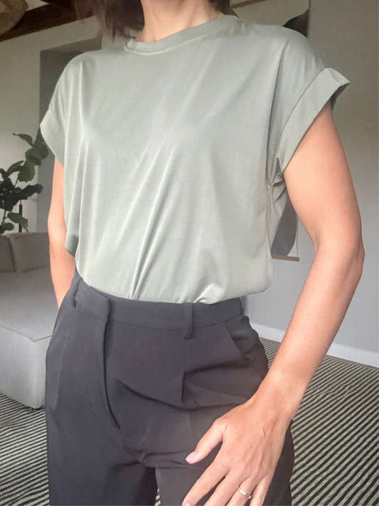 Sage Green Sleeveless T-Shirt