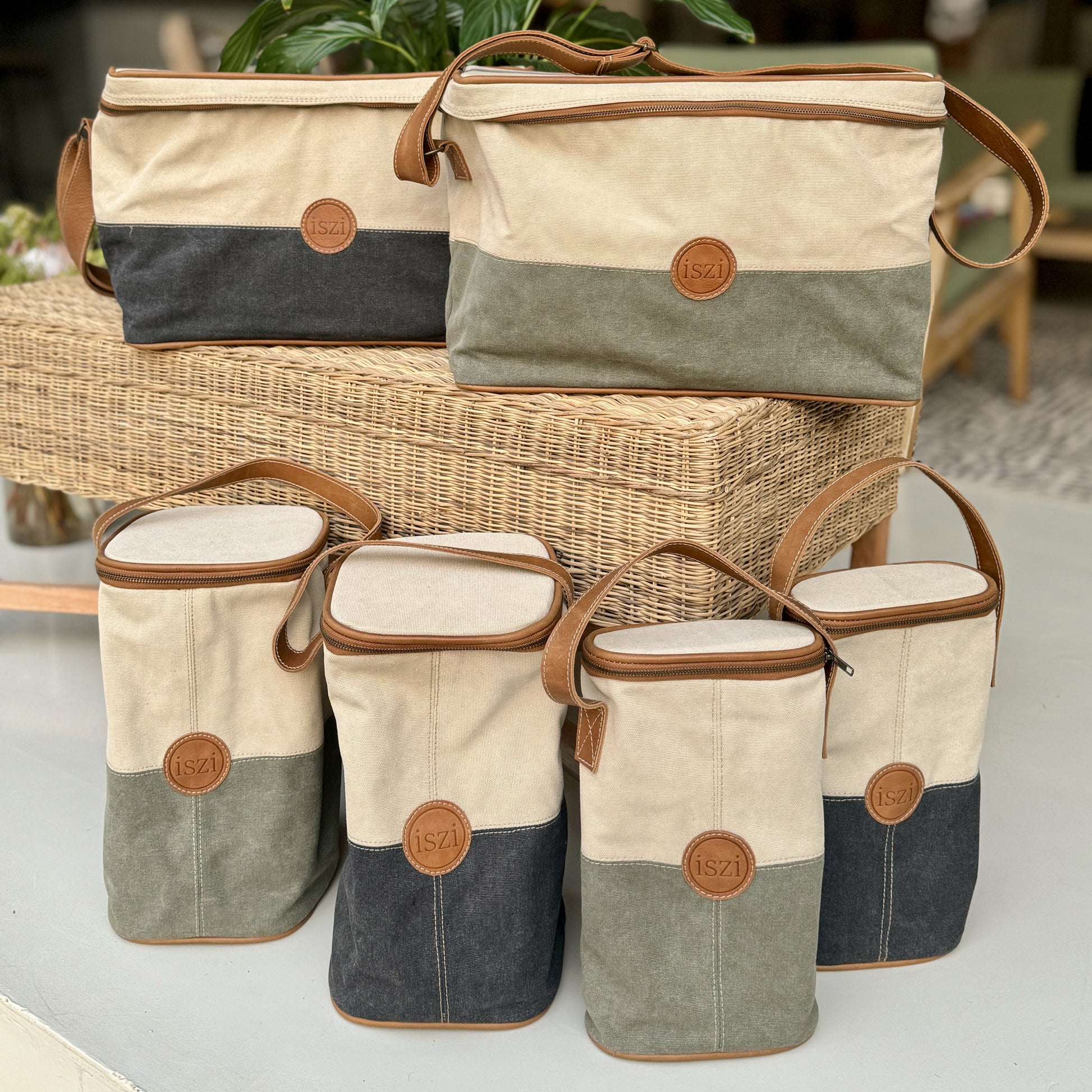 Canvas and Leather Cooler Bags
