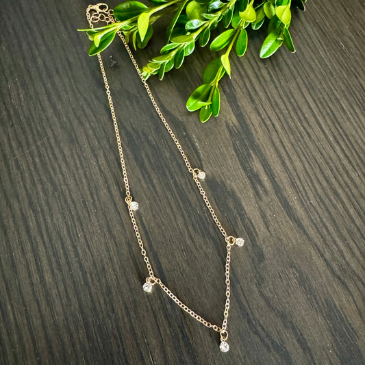 Tiny Diamanté Pendant Necklace