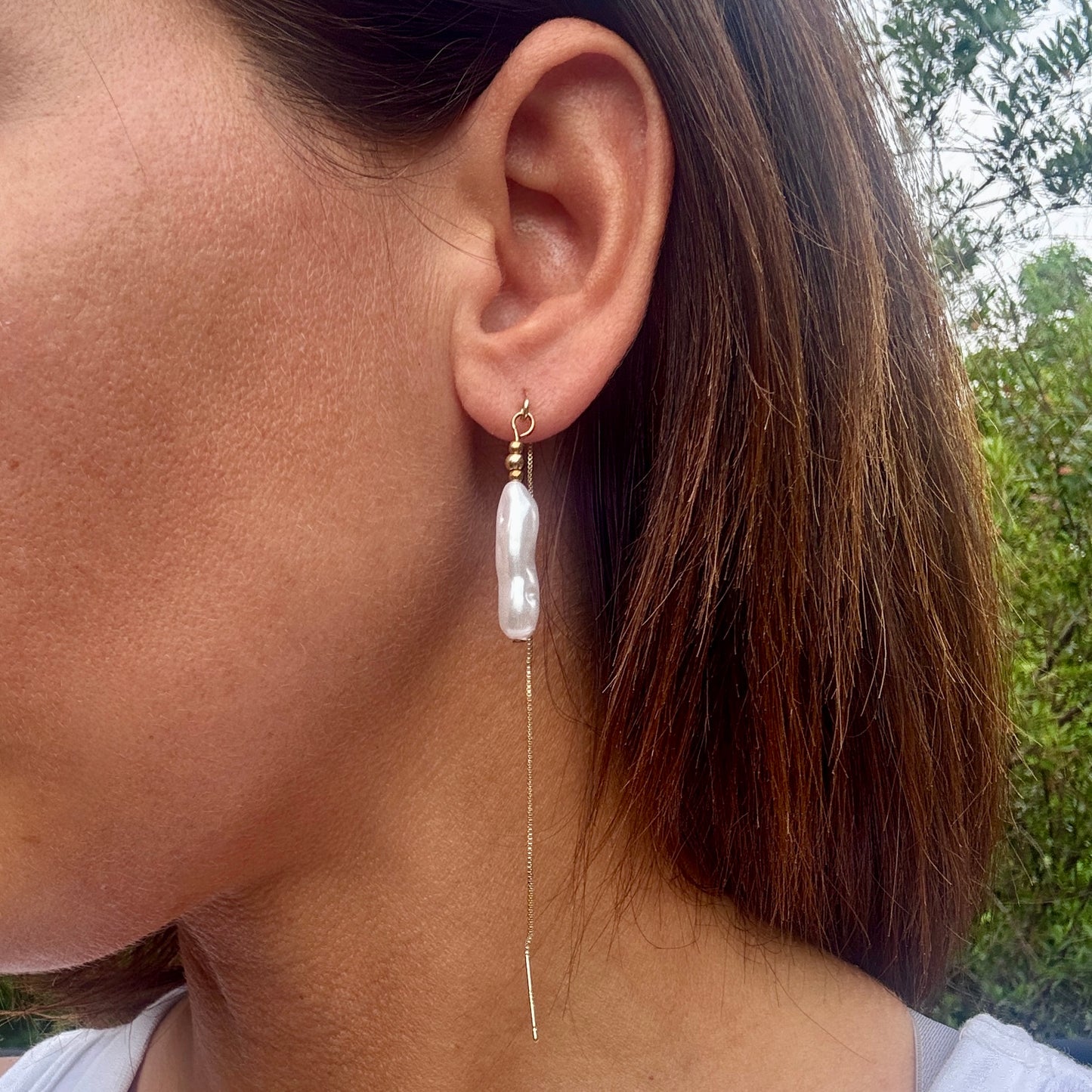 Extra Long Pearl Earrings