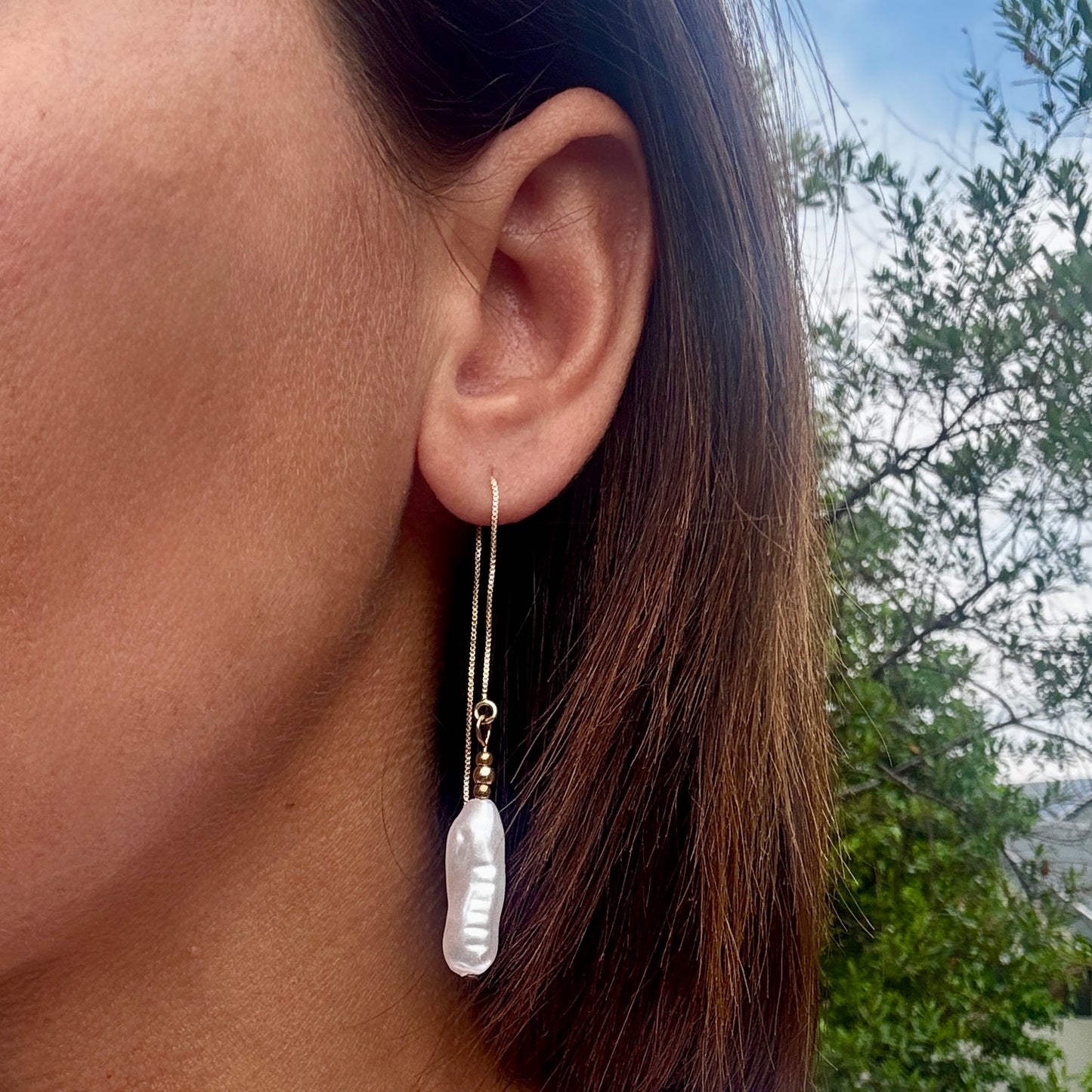 Extra Long Pearl Earrings