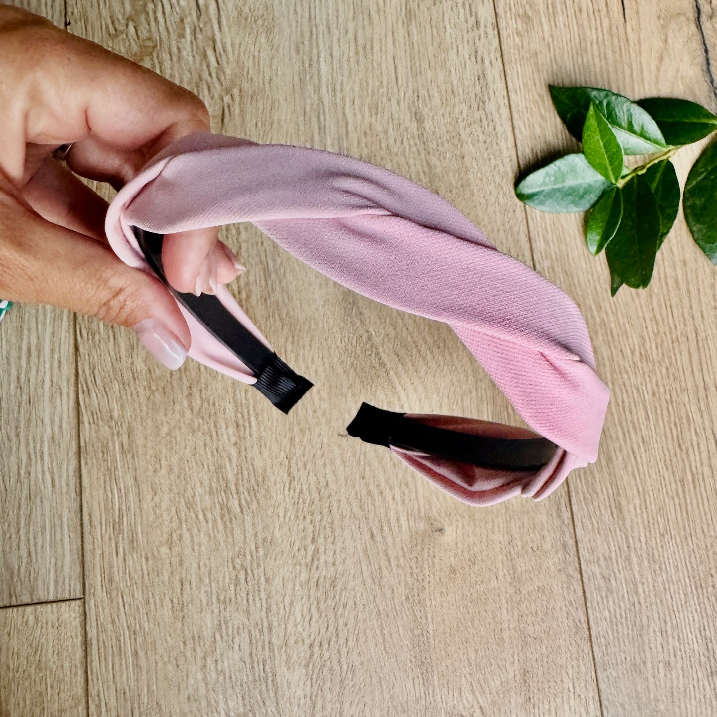 Thin woven Alice Band in pink