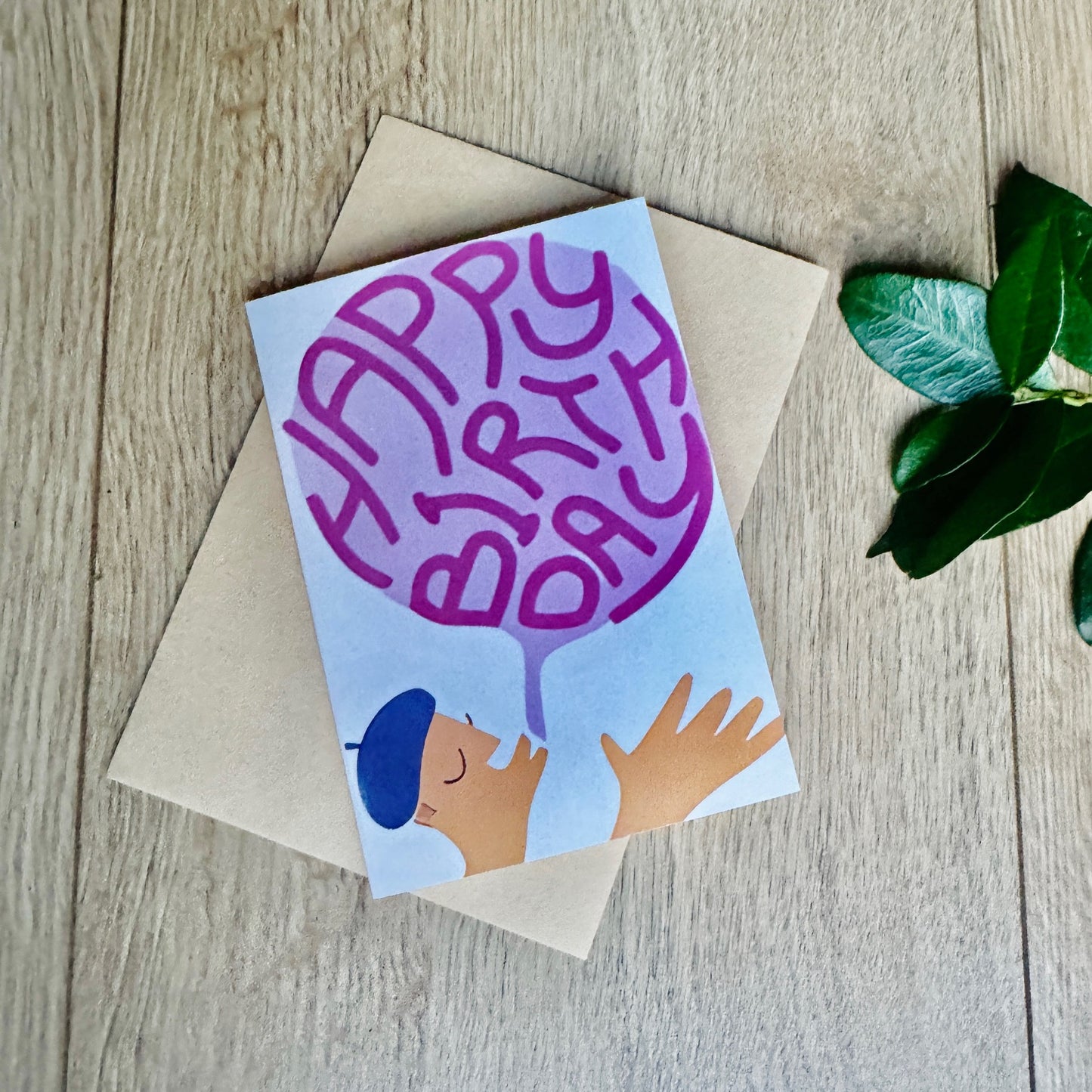Balloon man birthday card