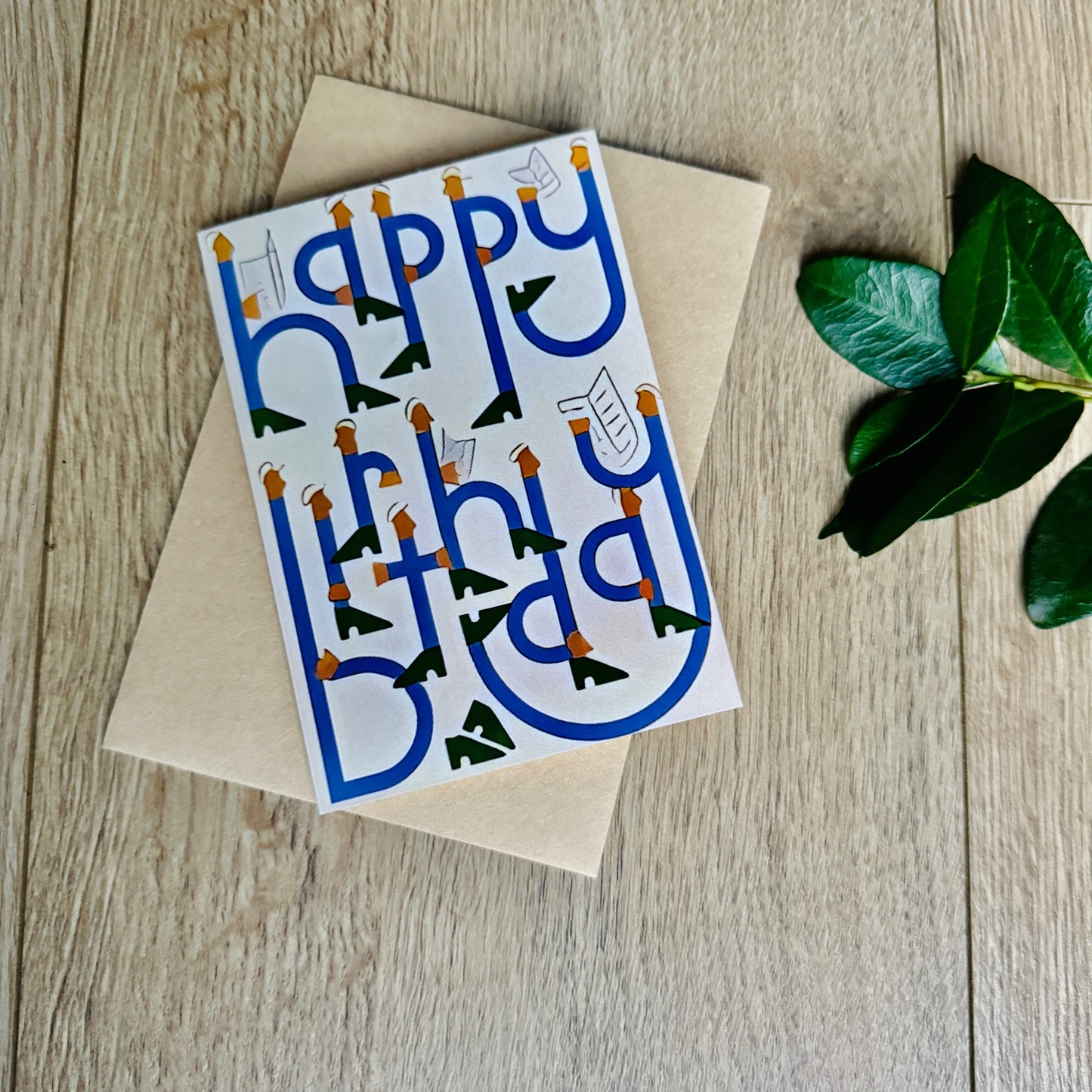 Reading man birthday card