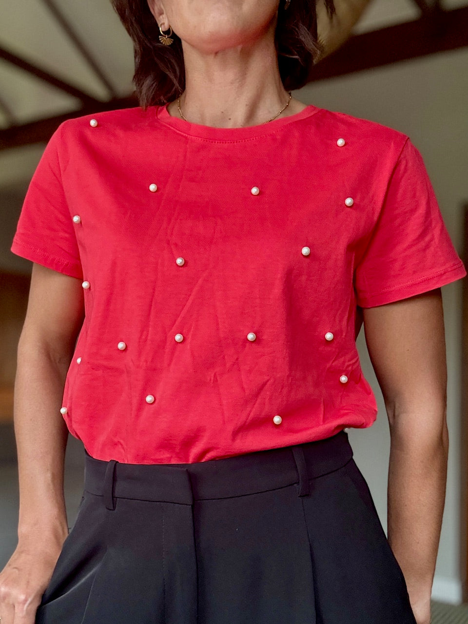 T-Shirt with Pearls