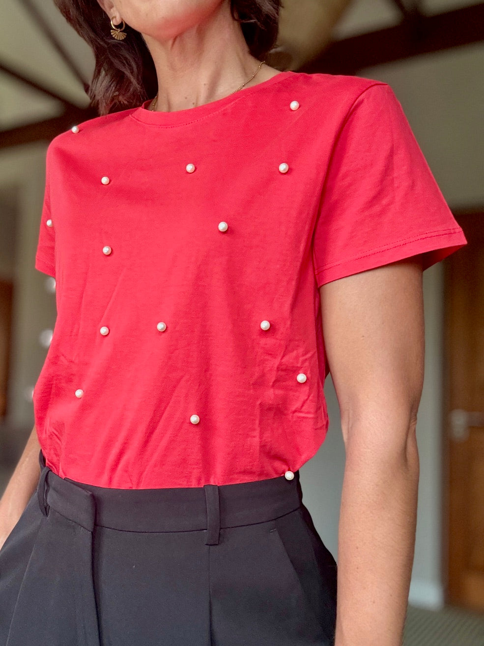 T-Shirt with Pearls