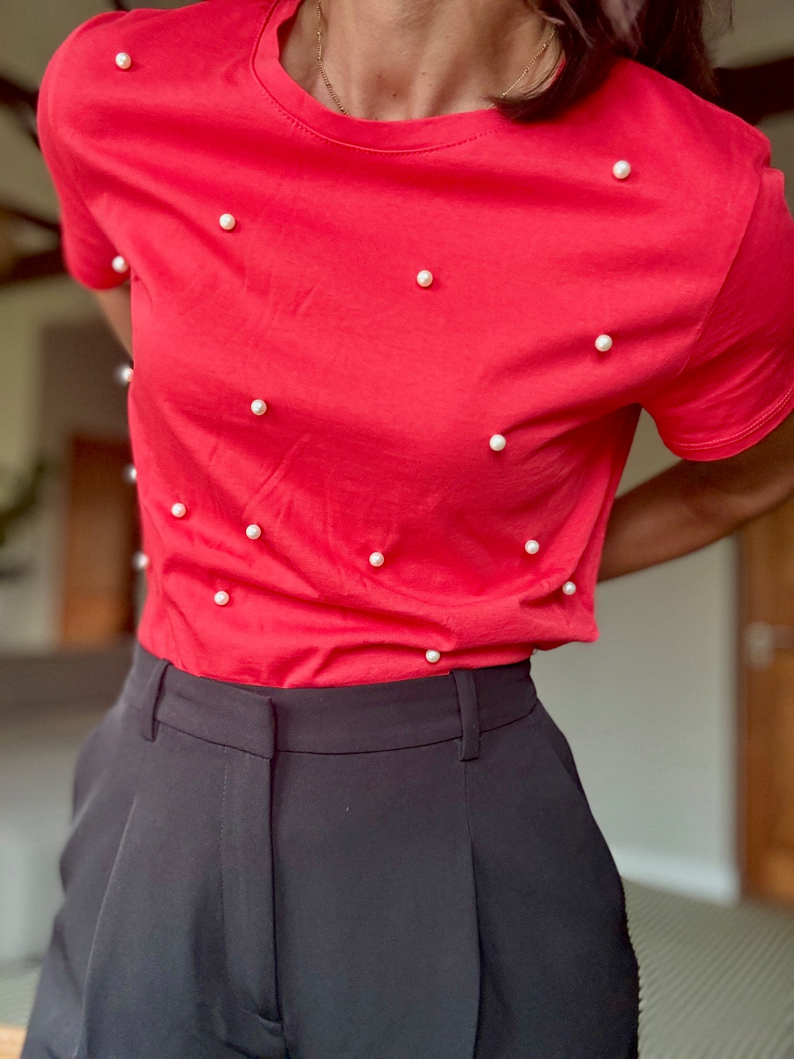 T-Shirt with Pearls