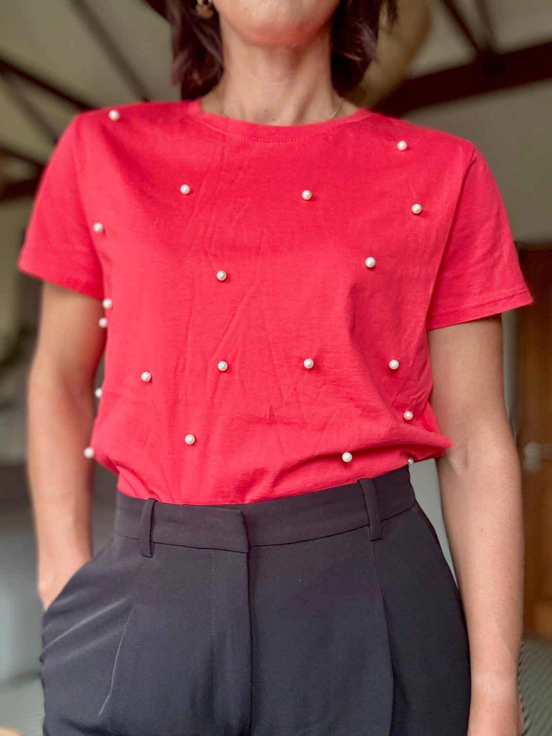 T-Shirt with Pearls