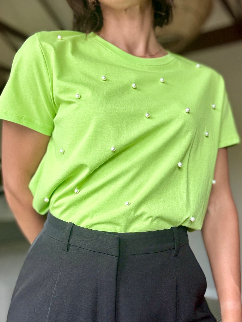 T-Shirt with Pearls