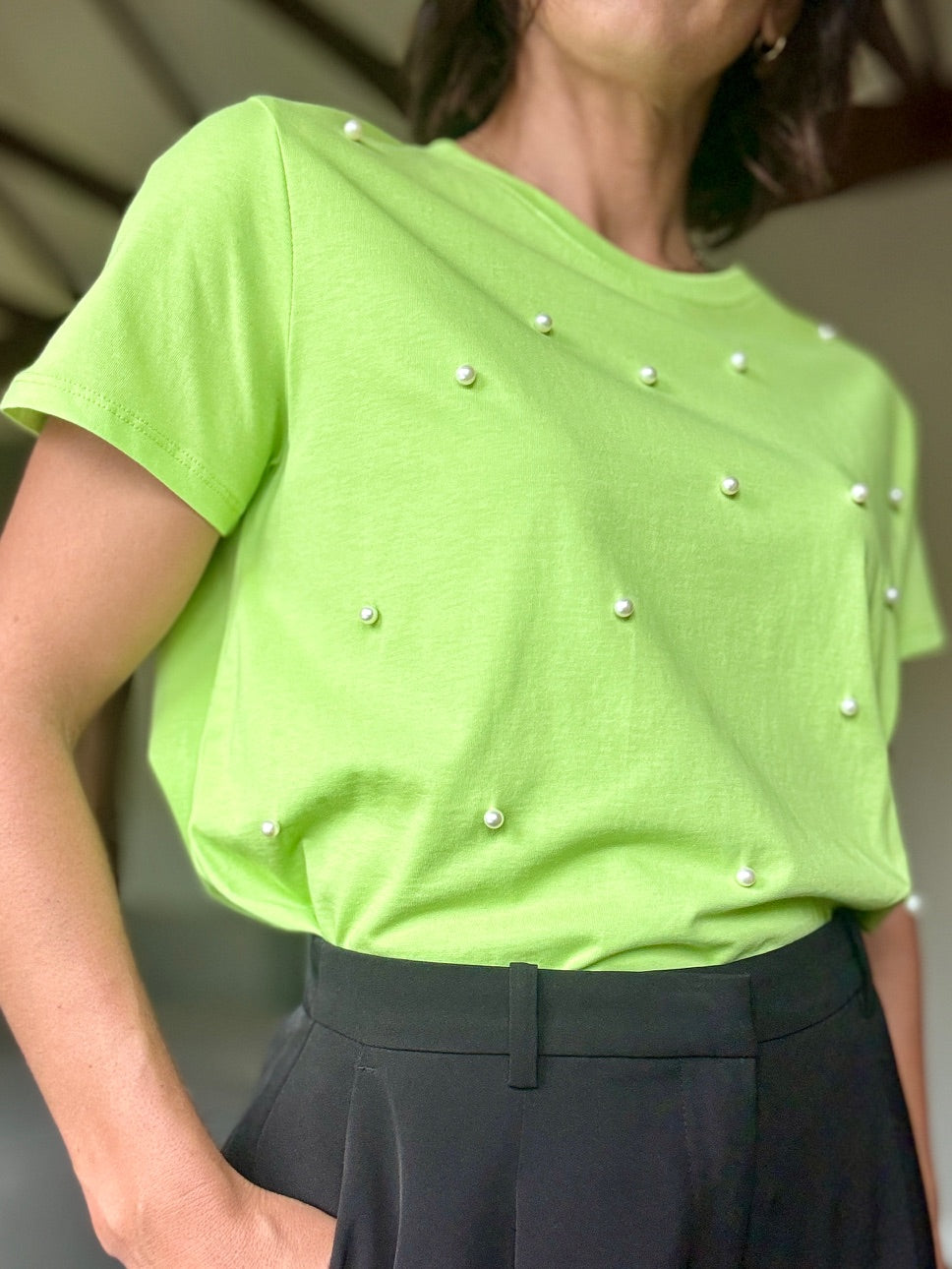 T-Shirt with Pearls