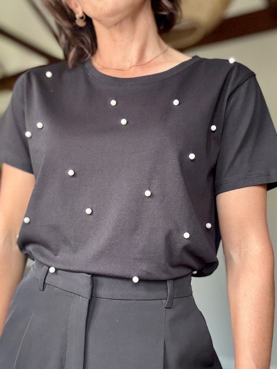 T-Shirt with Pearls