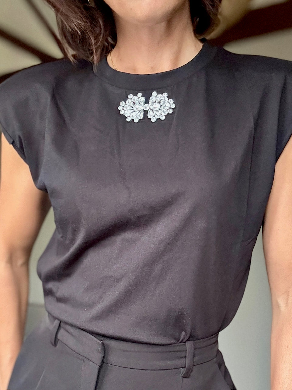Muscle T-Shirt with Diamante