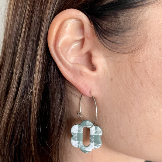 Light Sage Polymer Clay Drop Earrings (Set of 2) - iszi ONLINE