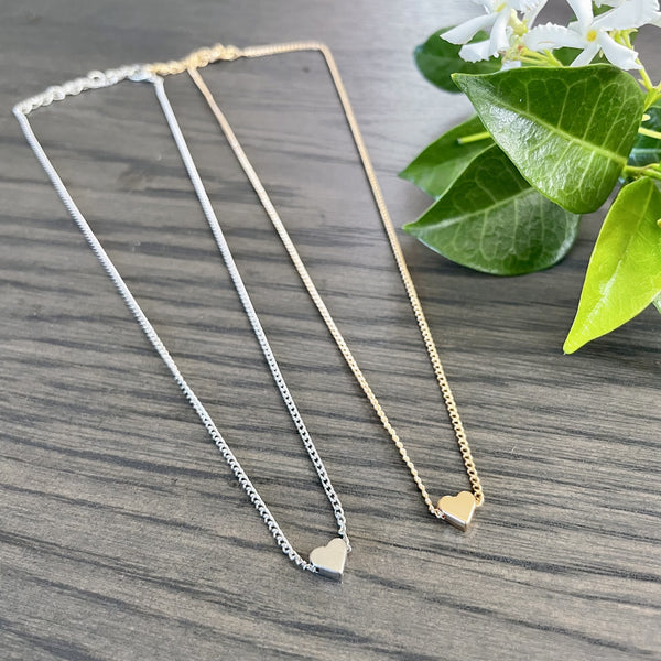 Gold and silver Heart Necklaces