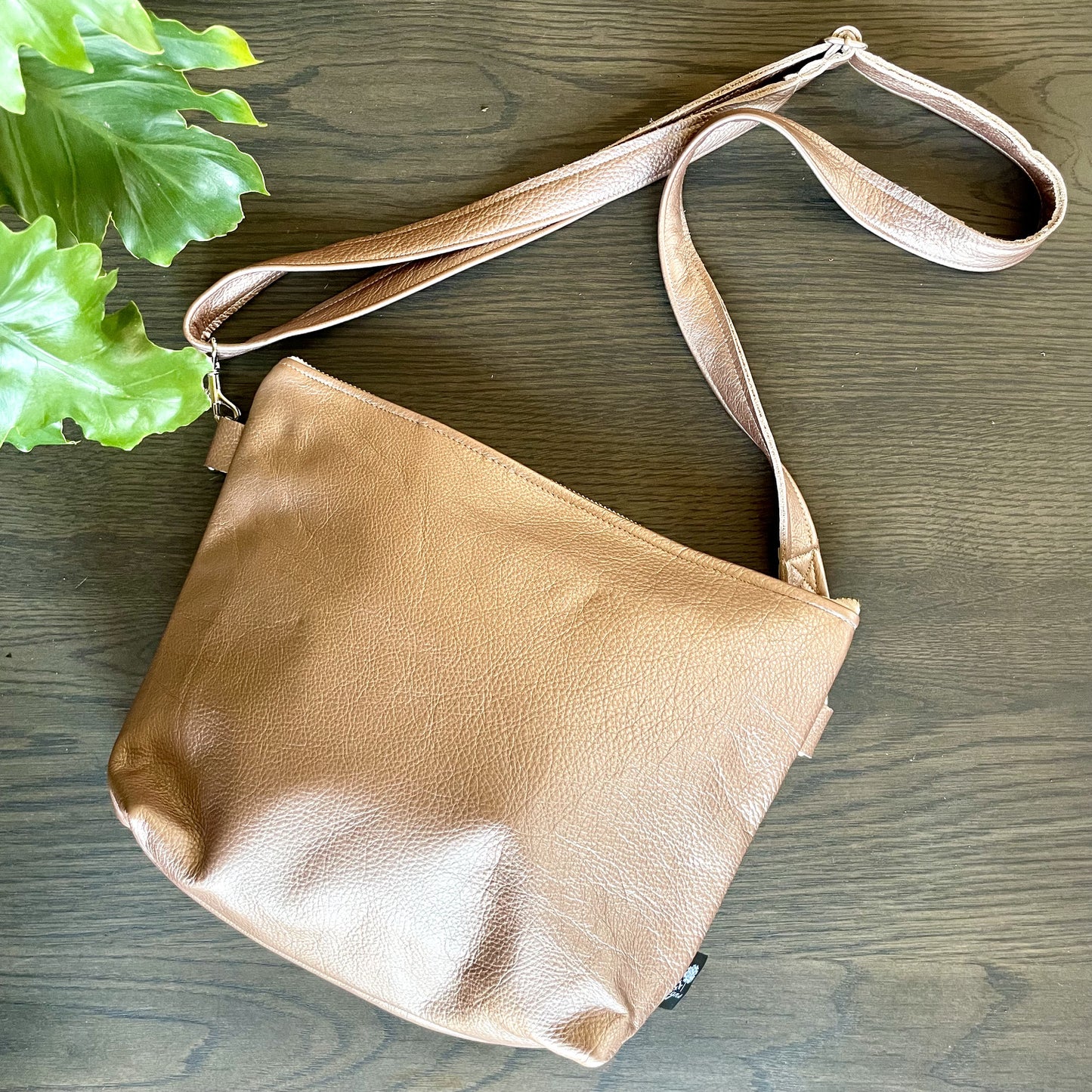 Metallic Pink Leather Stowe Bag