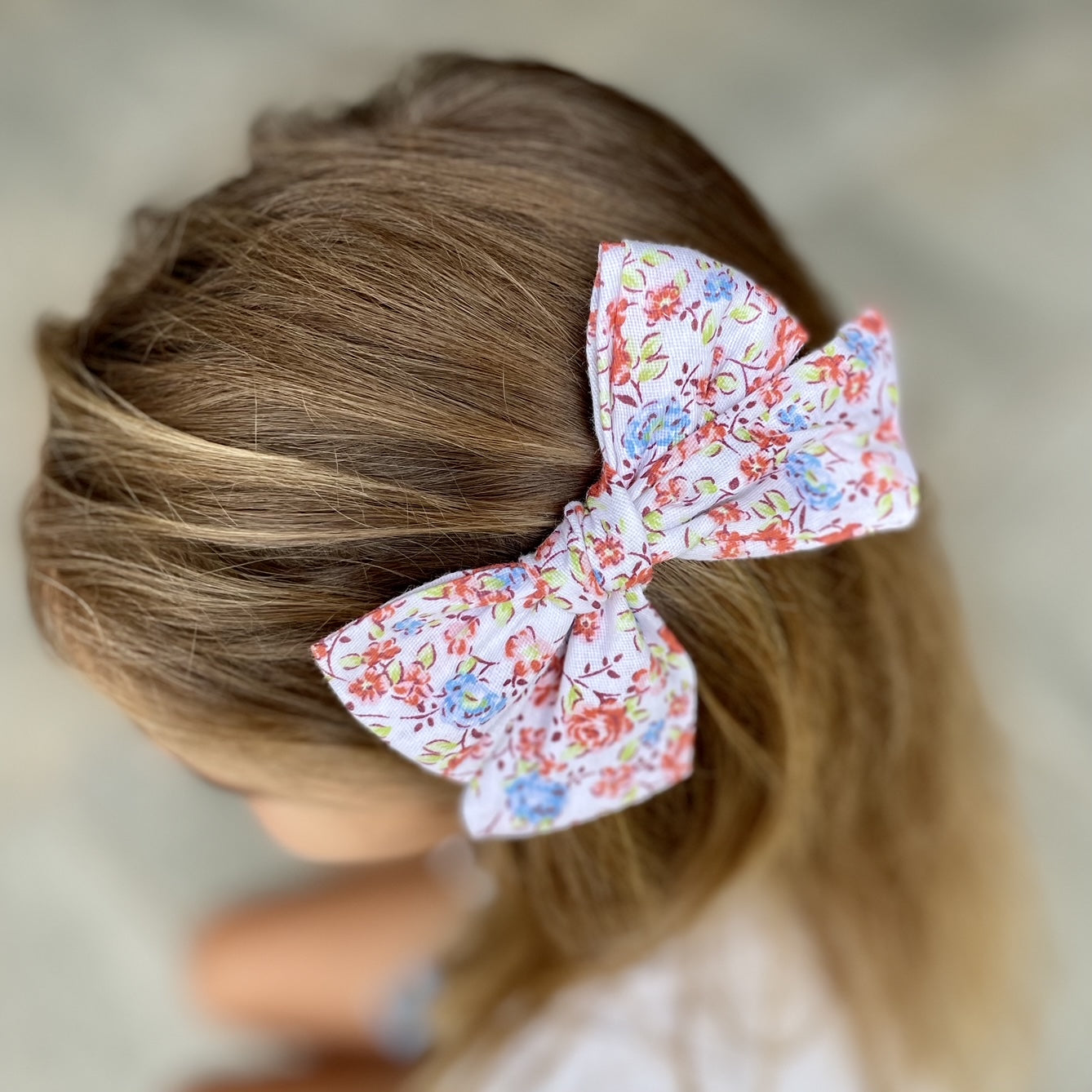 Large Girls Hair Clips- Yellow and Orange Floral - iszi ONLINE