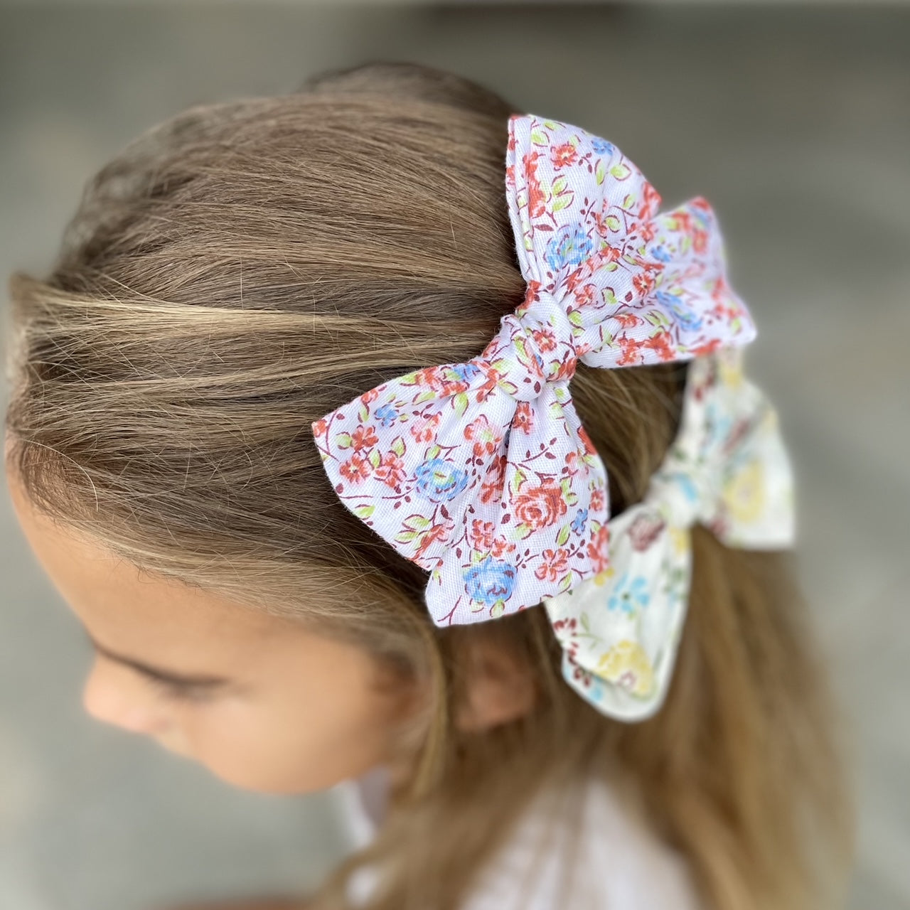 Large Girls Hair Clips- Yellow and Orange Floral - iszi ONLINE