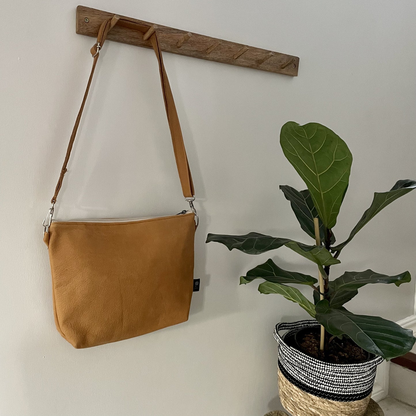 Pumpkin Leather Sling Bag