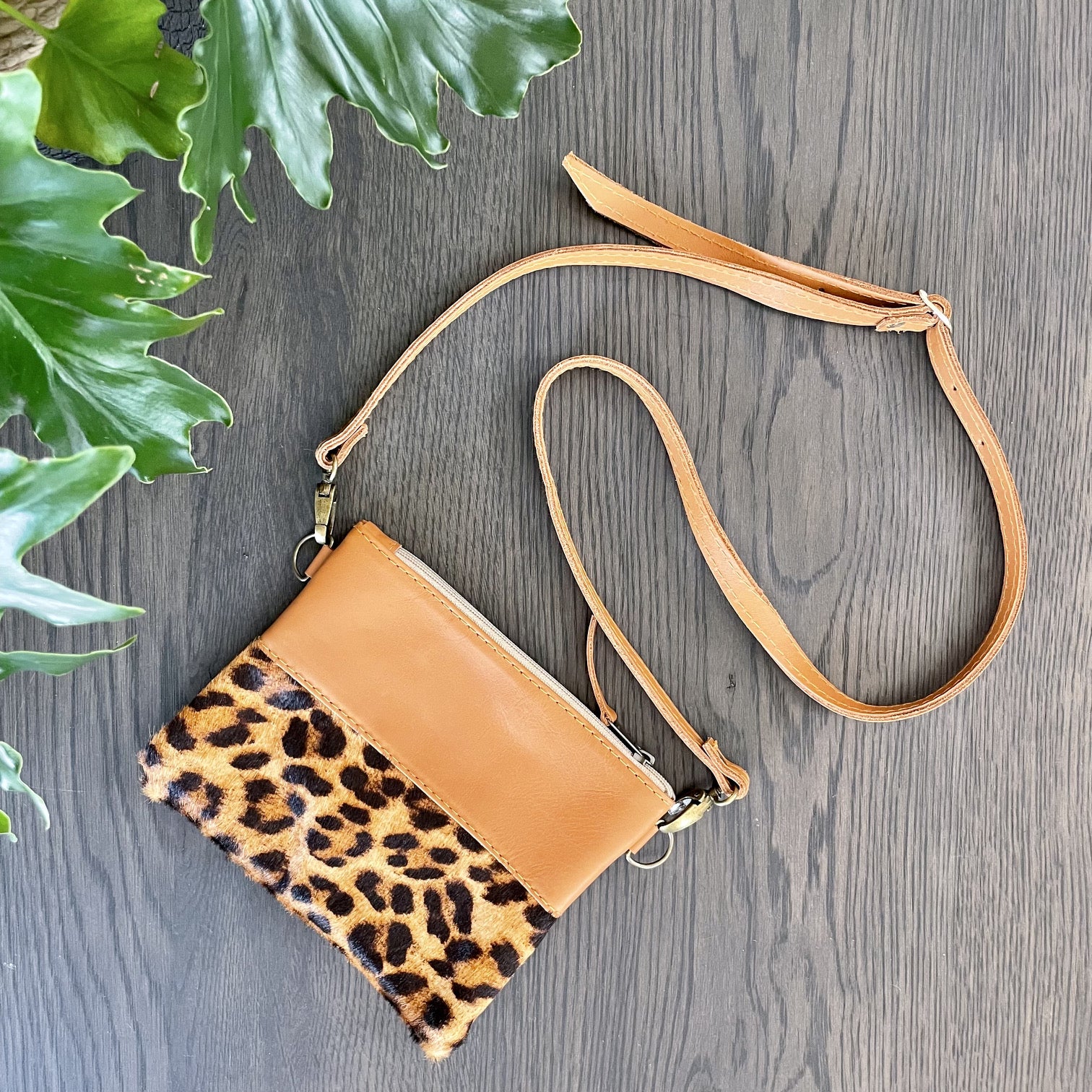 Leopard calf store hair purse