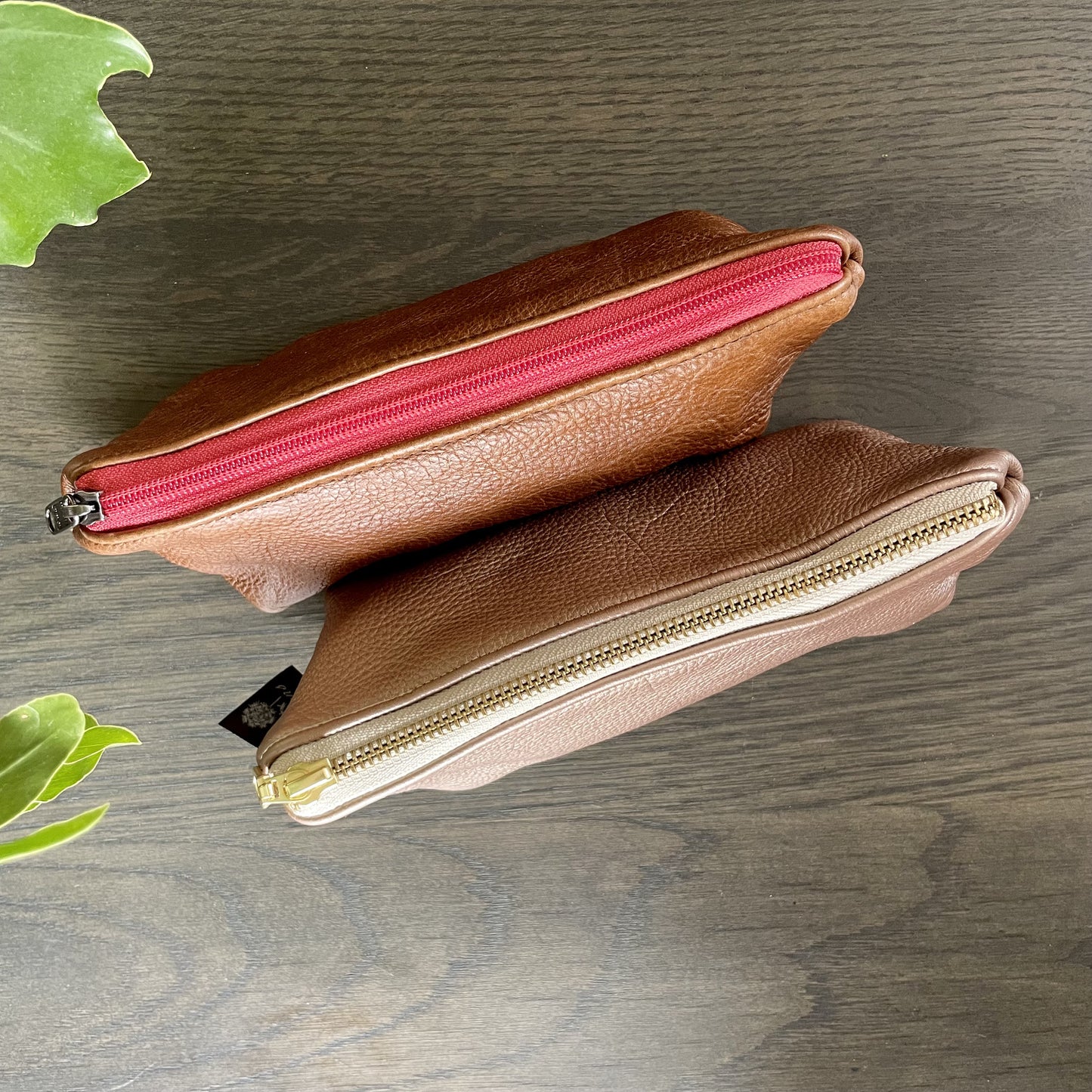 Pencil Bag -Small Toffee and PInk