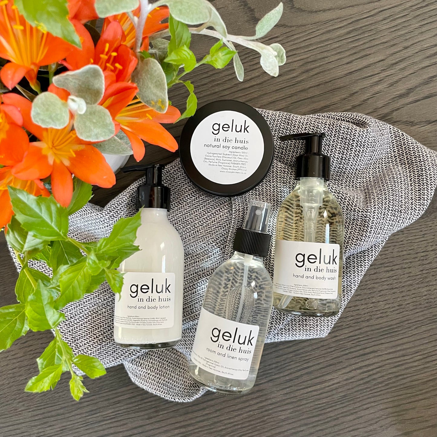Range of natural home and body products