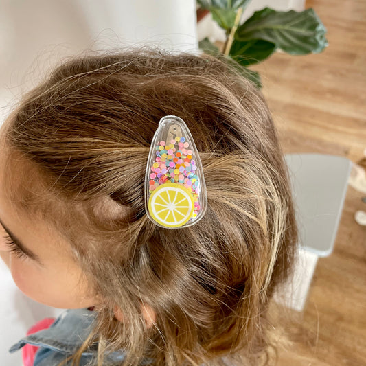 Girls Cartoon Hair Clips - Pineapple, Lemon, Flowers - iszi ONLINE