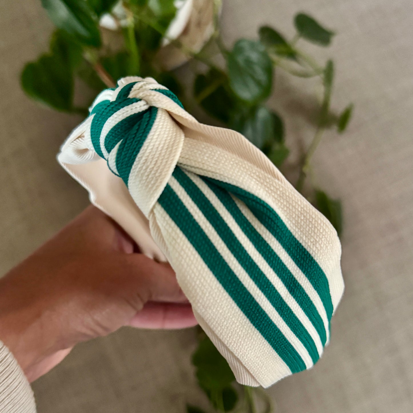 Old School Green Stripe Alice Band