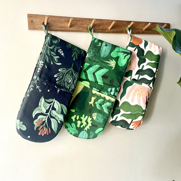 Double Oven Gloves in Herb, Peregrine and Fynbos