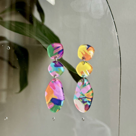 Dangling Earrings Three Stones - iszi ONLINE