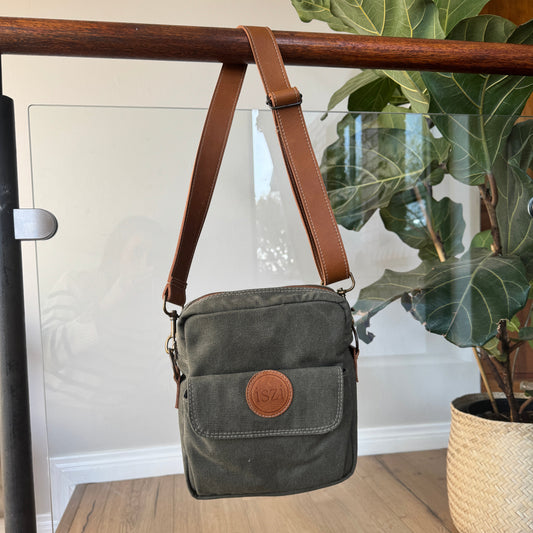 Canvas and Leather Birding Sling Bag