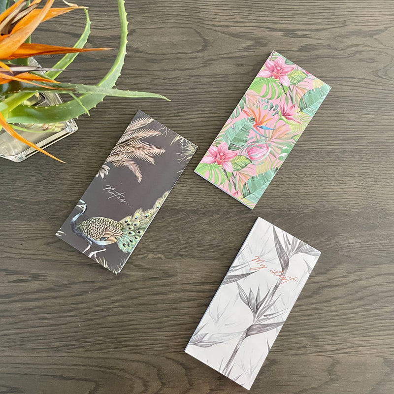 The Note Pads in Lets Shop Notepad - Orchid Tropics, Strelitzia and Dark Zanana