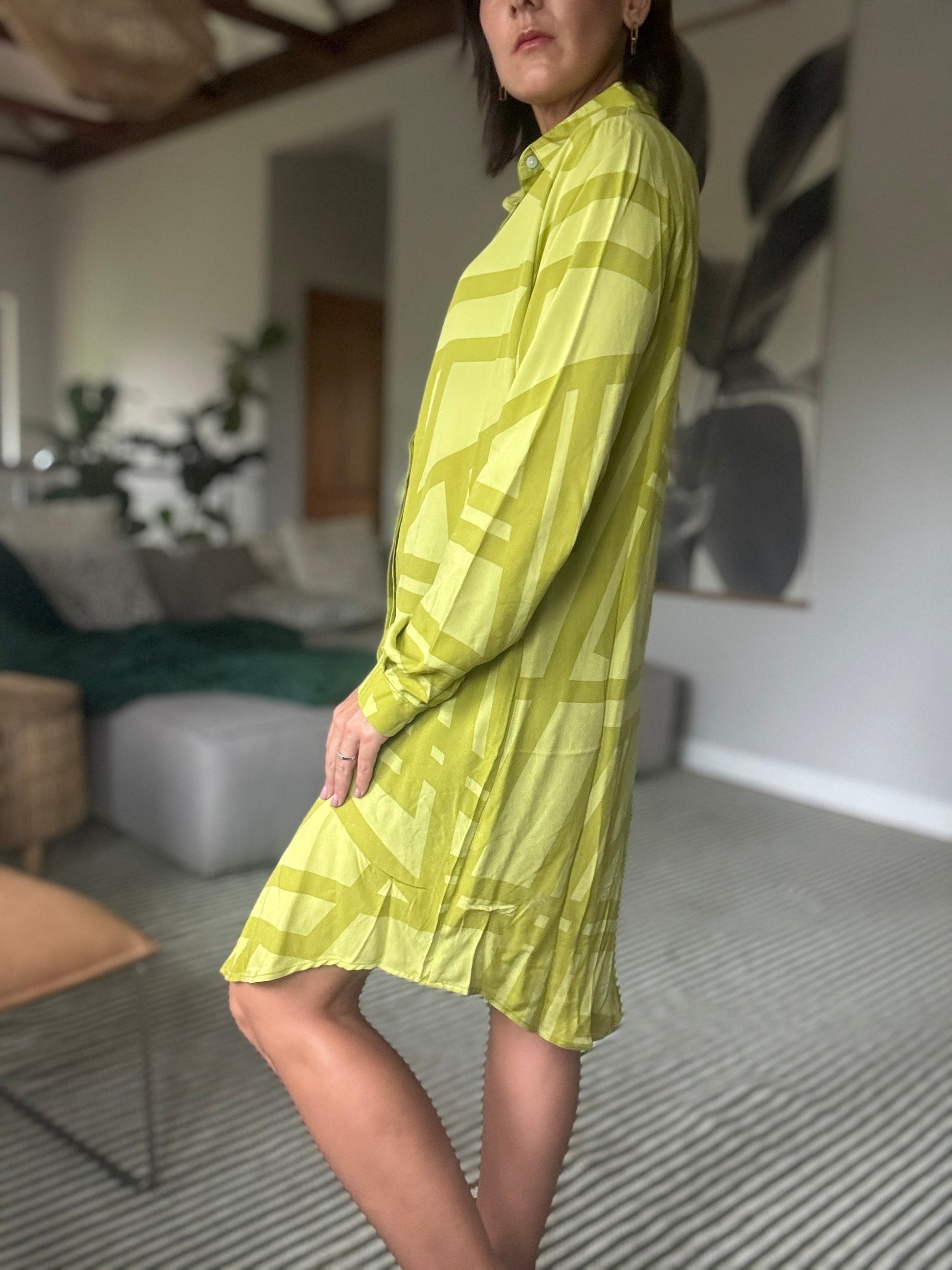 Midi Shirt Dresses in Citron