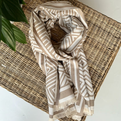 Neutral Cream and Beige Pashmina - iszi ONLINE