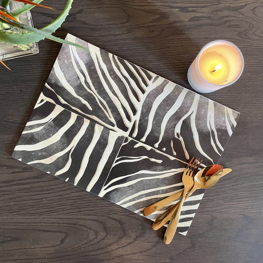 Wildside Zebra Paper Placemats - iszi ONLINE